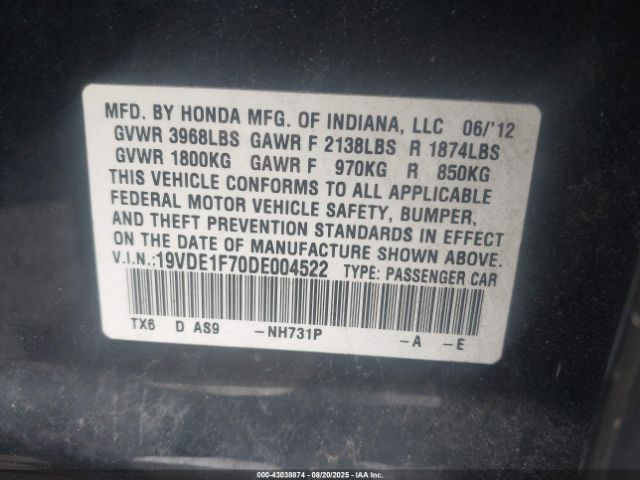 2013 ACURA ILX 19VDE1F70DE004522 Photo 8