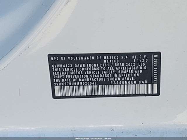 3VWC57BU9MM020349 Volkswagen tsi