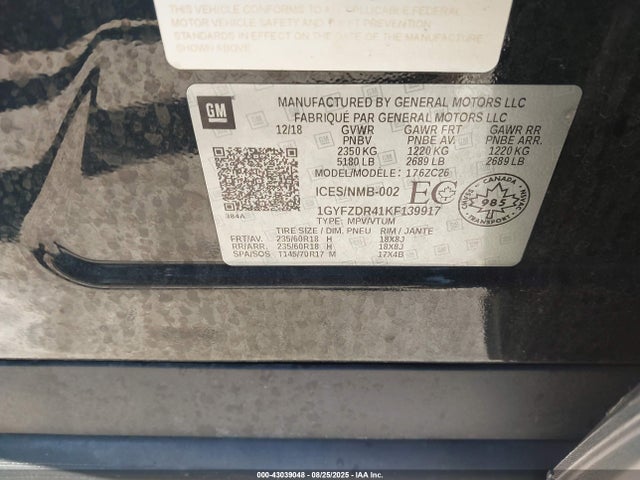 2019 CADILLAC XT4 1GYFZDR41KF139917 Photo 8