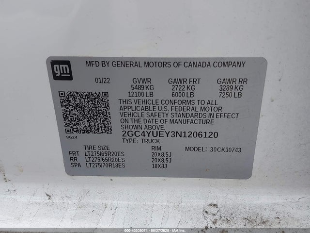 2GC4YUEY3N1206120 Chevrolet l5p