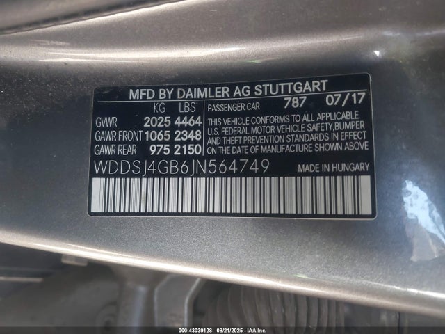 Mercedes-Benz 2018 2018 WDDSJ4GB6JN564749 Image 9
