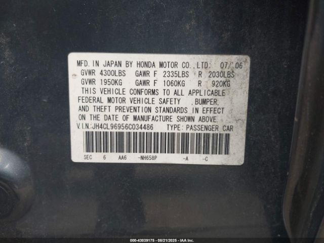 2006 ACURA TSX JH4CL96956C034486 Photo 8