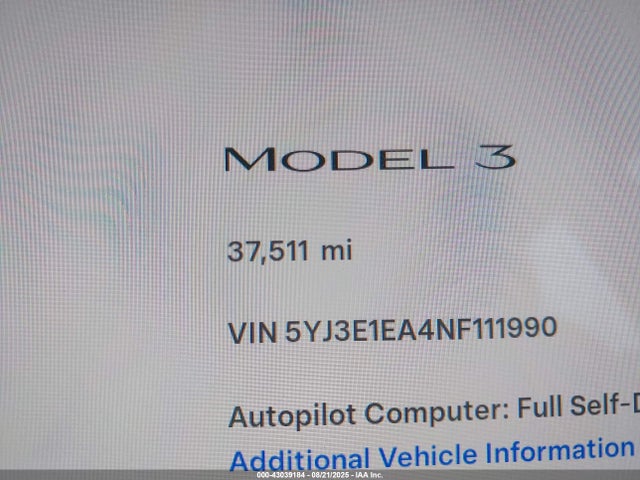 Tesla MODEL 3 2022 5YJ3E1EA4NF111990 Image 16