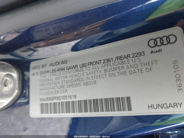 2016 AUDI A3 WAUE8GFFXG1031616 Photo 8
