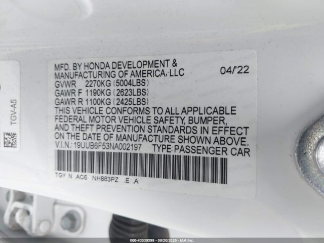 2022 ACURA TLX 19UUB6F53NA002197 Photo 8