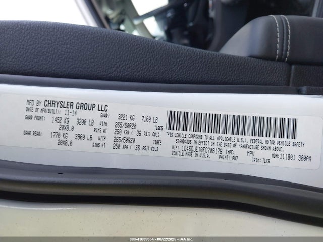 Dodge 2015 2015 1C4SDJET0FC708178 Image 9