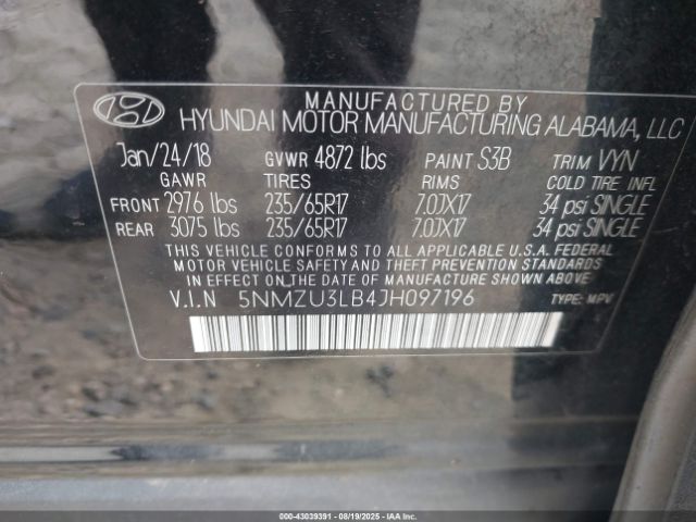 2018 HYUNDAI SANTA FE SPORT 5NMZU3LB4JH097196 Photo 8
