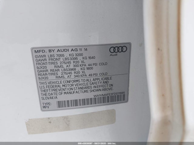 2015 AUDI Q7 WA1VMAFE3FD011685 Photo 8