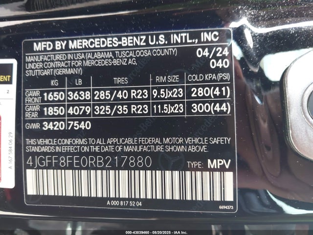 Mercedes-Benz m177 2024 4JGFF8FE0RB217880 Image 9