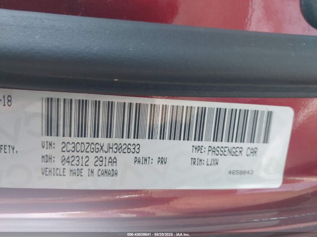 2018 DODGE CHALLENGER 2C3CDZGGXJH302633 Photo 8