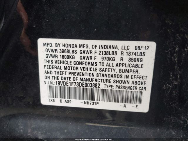 2013 ACURA ILX 19VDE1F73DE003882 Photo 8