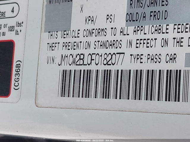 Mazda l5x 2015 JM1CW2BL0F0182077 Image 9