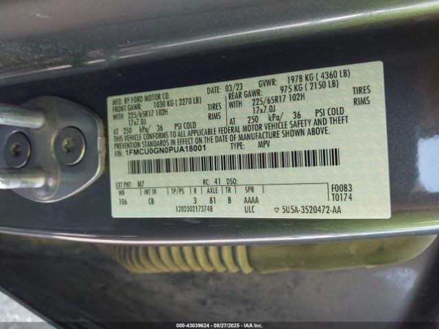 2023 FORD ESCAPE 1FMCU0GN0PUA18001 Photo 8