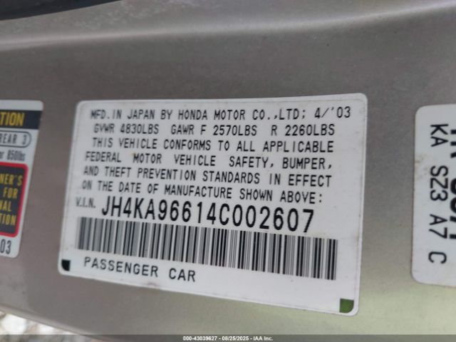 2004 ACURA RL JH4KA96614C002607 Photo 8