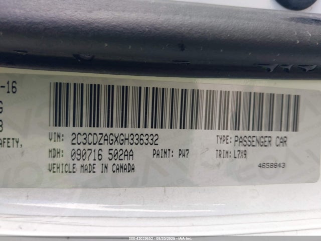 Dodge 2016 2016 2C3CDZAGXGH336332 Image 9
