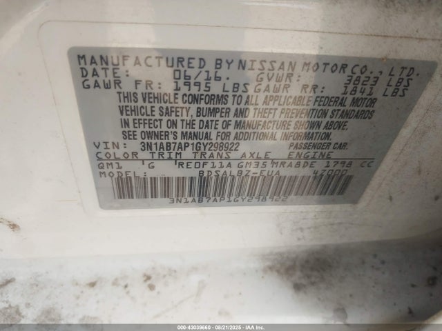 Nissan 2016 2016 3N1AB7AP1GY298922 Image 9