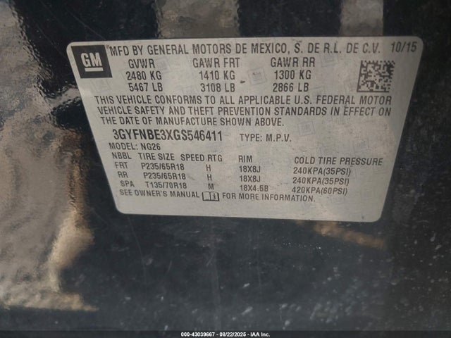 2016 CADILLAC SRX 3GYFNBE3XGS546411 Photo 8