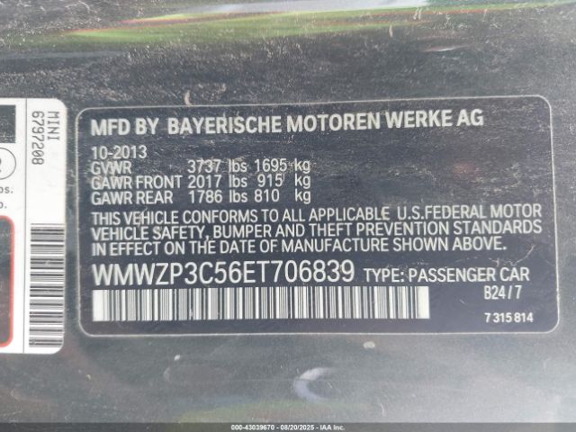 2014 MINI CONVERTIBLE WMWZP3C56ET706839 Photo 8