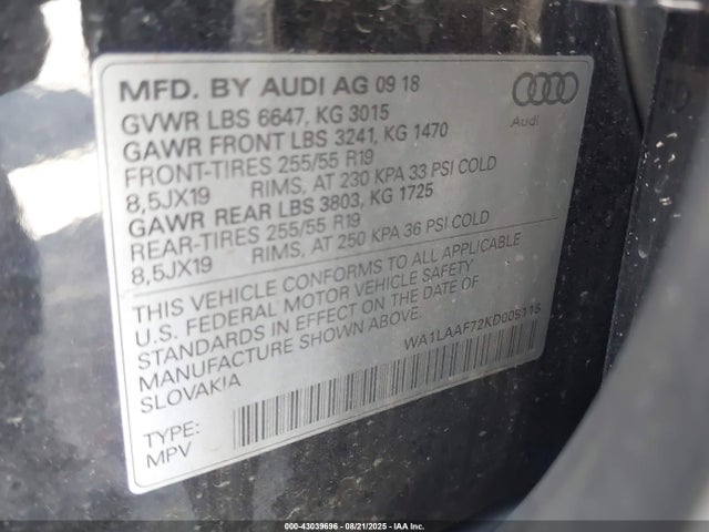 2019 AUDI Q7 WA1LAAF72KD009115 Photo 8