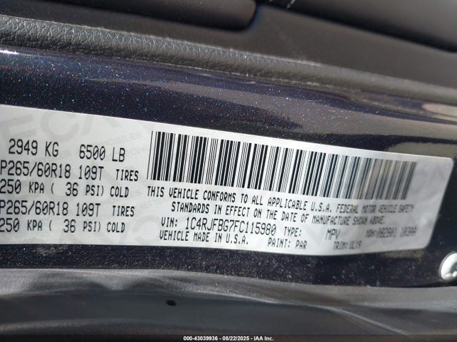 Jeep 2015 2015 1C4RJFBG7FC115980 Image 9