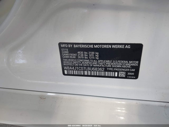 BMW 430I 2020 WBA4J1C07LBU68362 Image 9
