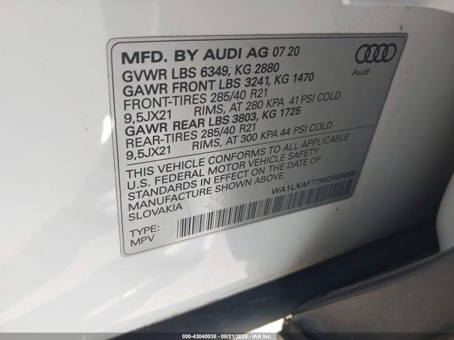 2021 AUDI Q7 WA1LXAF77MD000699 Photo 8