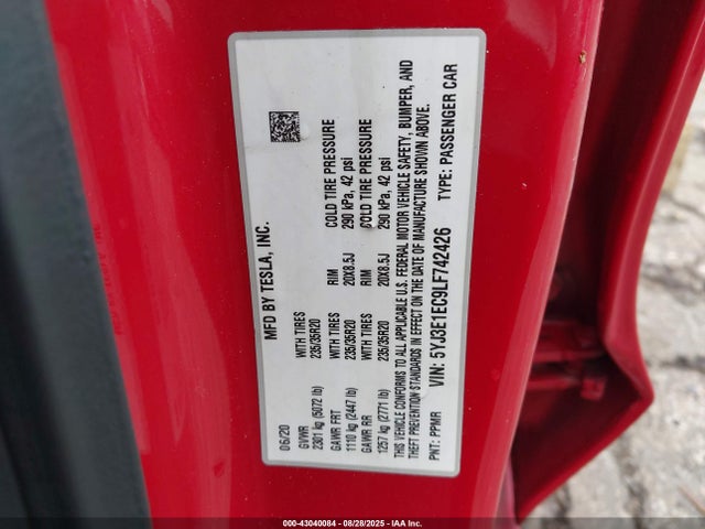 2020 TESLA MODEL 3 5YJ3E1EC9LF742426 Photo 8