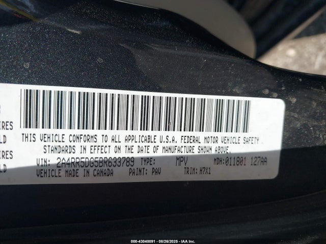 Продаж на аукціоні авто 2011 Chrysler Town & Country Touring, vin: 2A4RR5DG5BR633789, номер лоту: 43040091