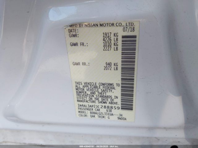 2018 NISSAN ALTIMA 1N4AL3AP2JC288859 Photo 8