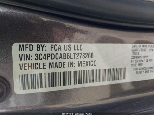 2020 DODGE JOURNEY 3C4PDCAB6LT278266 Photo 8