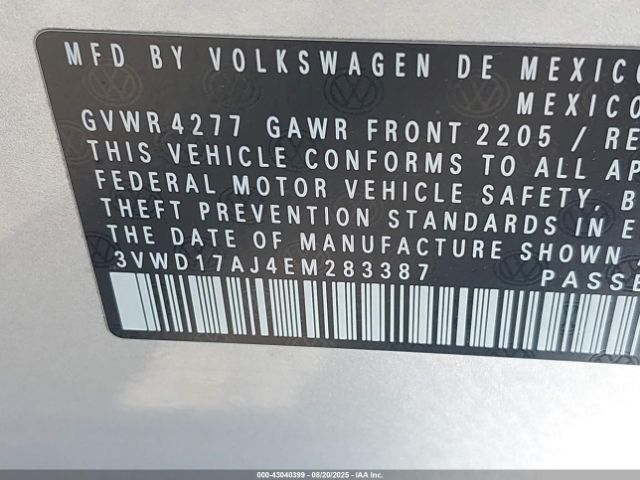 2014 VOLKSWAGEN JETTA 3VWD17AJ4EM283387 Photo 8