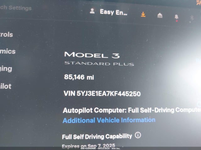 Tesla MODEL 3 2019 5YJ3E1EA7KF445250 Image 16