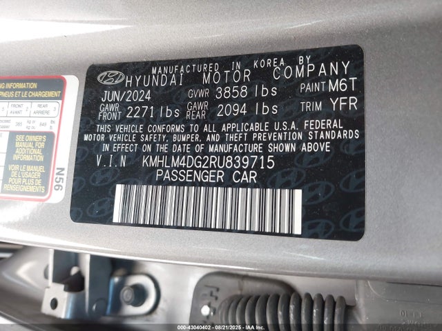 Hyundai mpi nu pe 2024 KMHLM4DG2RU839715 Image 9
