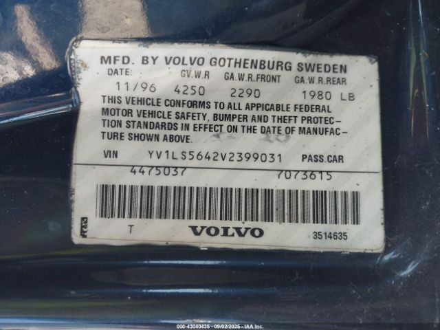 1995 VOLVO 850 YV1LW5513S2106843 Photo 8