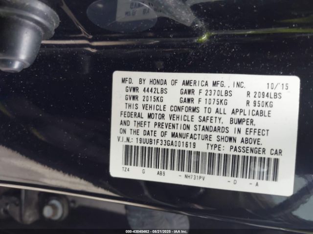 2016 ACURA TLX 19UUB1F33GA001619 Photo 8