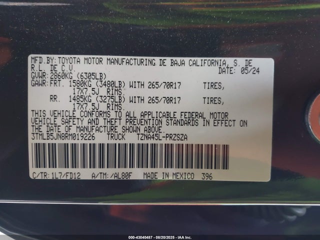 Toyota t24a-fts 2024 3TMLB5JN8RM019226 Image 9