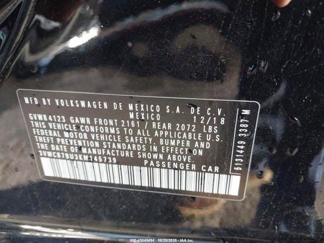 Volkswagen 1.4 tsi 2019 3VWCB7BU3KM145739 Image 9