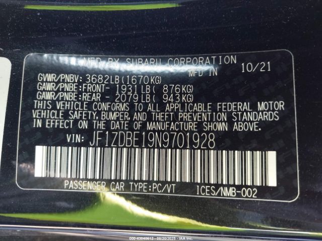 2022 SUBARU BRZ JF1ZDBE19N9701928 Photo 8