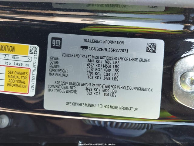 1GKS2ERL2SR277071 GMC l87