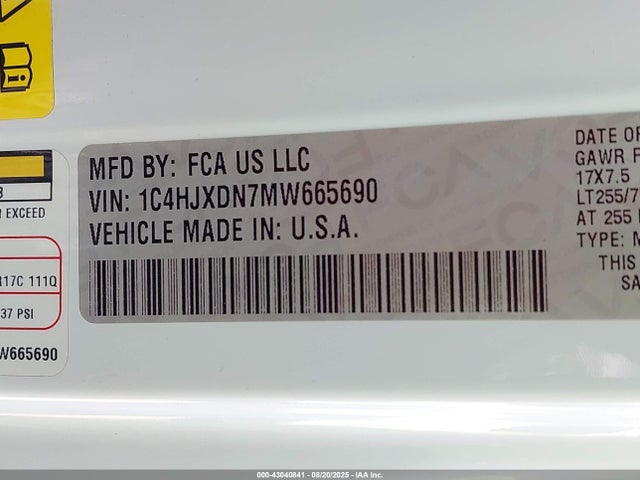 1C4HJXDN7MW665690 Jeep Wrangler