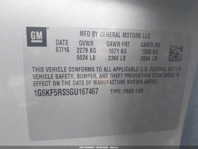 2016 CADILLAC CT6 1G6KF5RS5GU167467 Photo 8