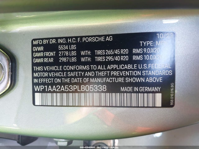 WP1AA2A53PLB05338 Porsche Macan