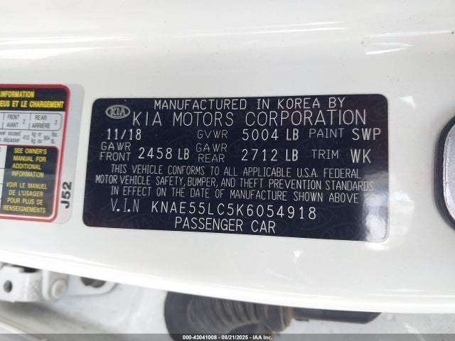 KIA tgdi lamda ii 2019 KNAE55LC5K6054918 Image 9
