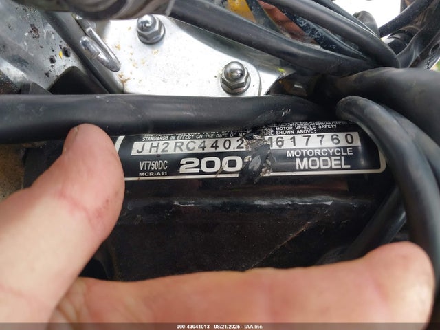 Продажа на аукционе авто 2002 Honda Vt750 Dc, vin: JH2RC44022M617760, номер лота: 43041013