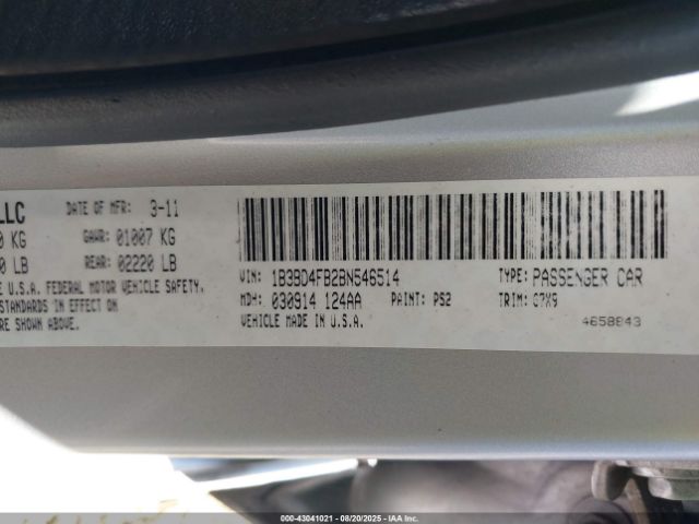 2011 DODGE AVENGER 1B3BD4FB2BN546514 Photo 8