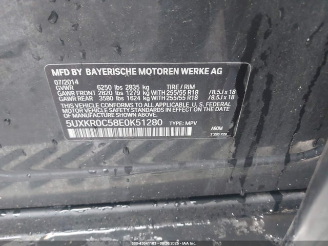 BMW X5 2014 5UXKR0C58E0K51280 Image 9