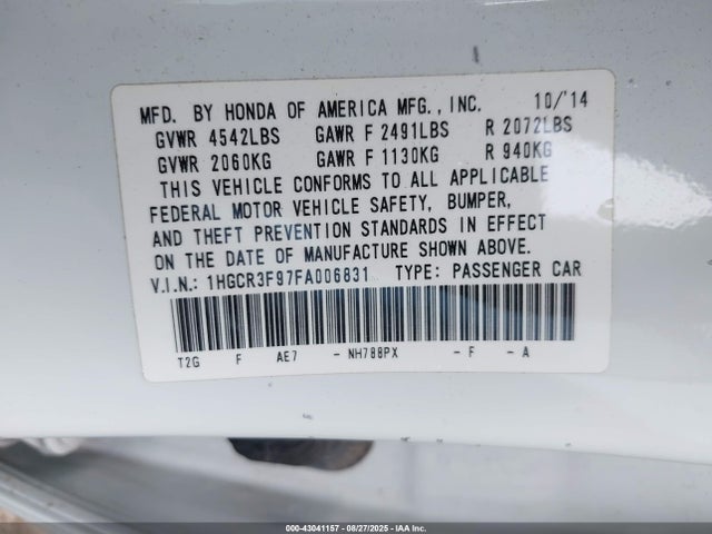 Honda j35y1 2015 1HGCR3F97FA006831 Image 9