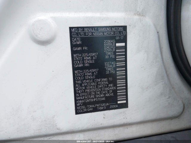 Nissan Rogue 2017 KNMAT2MT6HP570146 Image 9
