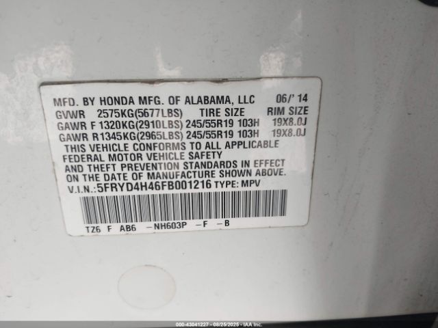 2015 ACURA MDX 5FRYD4H46FB001216 Photo 8