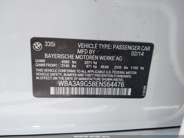 BMW 335i 2014 WBA3A9G58ENS64476 Image 9